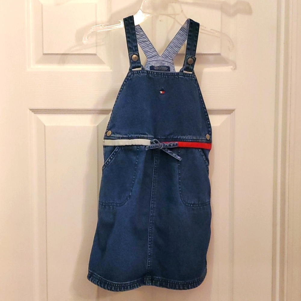 EUC Tommy Hilfiger Girl's 6 Denim Romper Jumper Dress